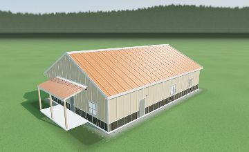 Barndominium shell rendered in AllProBuilder
