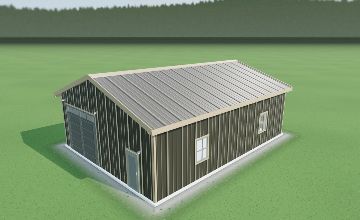 Shop and garage rendered in AllProBuilder