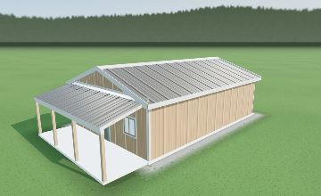 Workshop with porch rendered in AllProBuilder